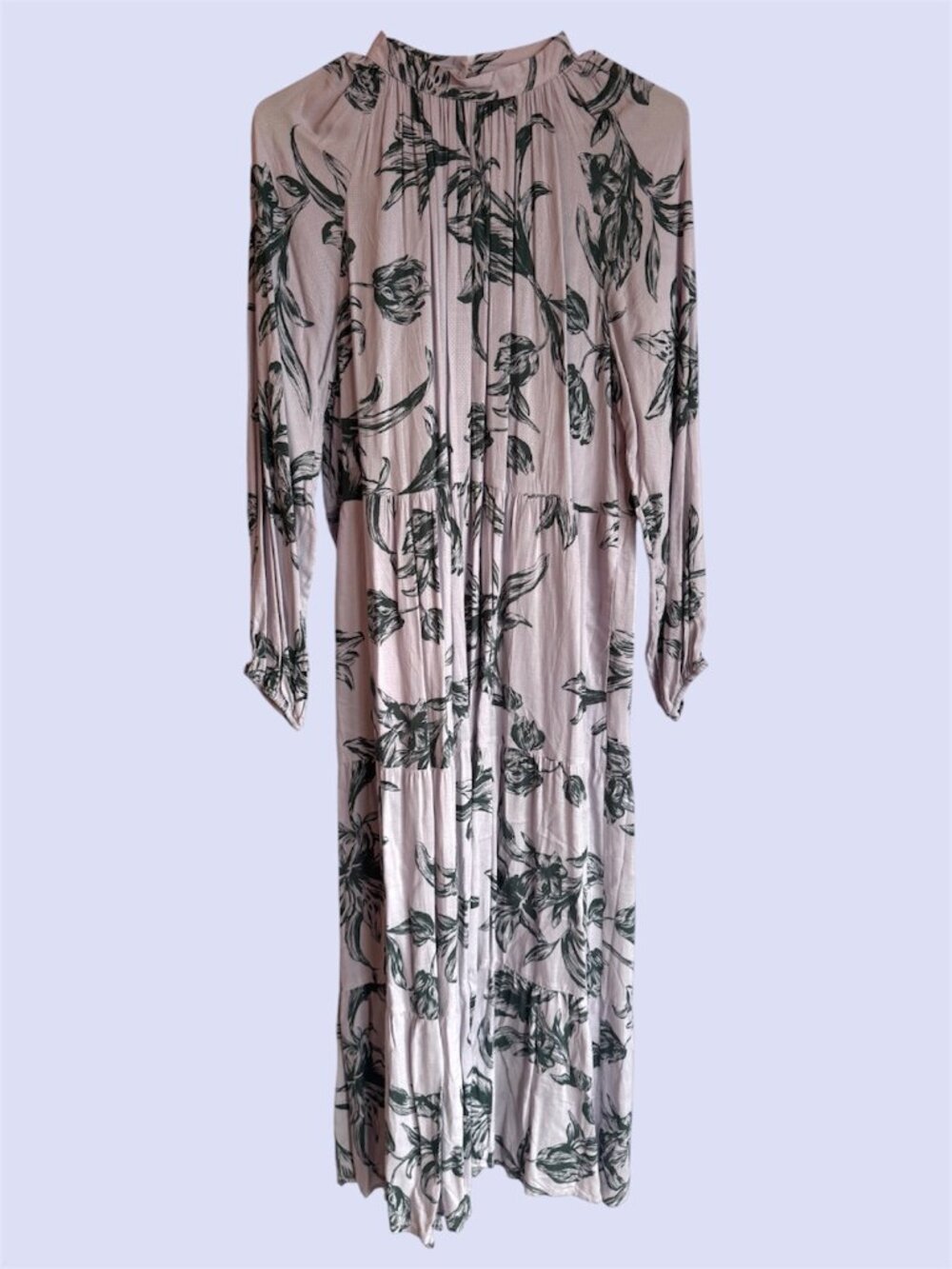 A New Day Botanical Print Midi Dress Women’s Medium Long Sleeve.